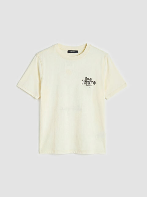 LCW Vision Bisiklet Yaka Baskılı Kadın Tişört