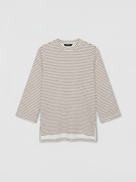 LCW Modest Çizgili Soft Touch Oversize Kadın Tunik - S6B885Z8-P8J