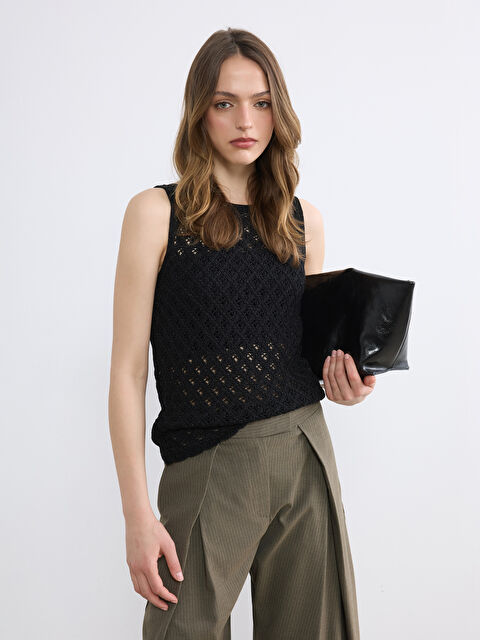 LCW Vision Bisiklet Yaka Ajurlu Kadın Triko Atlet - S6ON65Z8-CVL