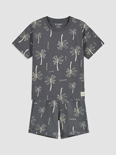 LCW Kids Desenli Erkek Çocuk Tişört ve Şort - S6E886Z1-LRX