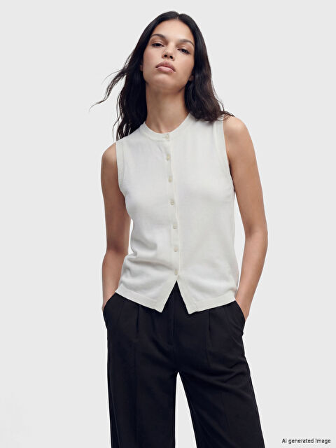 LCW Vision Bisiklet Yaka Kadın Triko Yelek