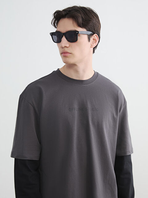 XSIDE Bisiklet Yaka Baskılı Erkek Tişört - S6A889Z8-HGL