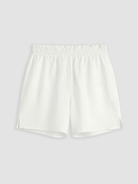 LCW DREAM Beli Lastikli Keten Görünümlü Kadın Plaj Şort - S6A892Z8-FFB