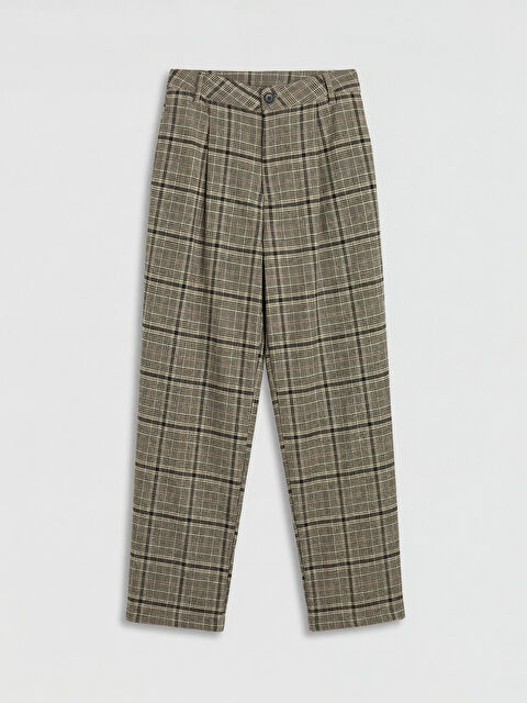 LCW Kids Pileli Kız Çocuk Ekose Pantolon