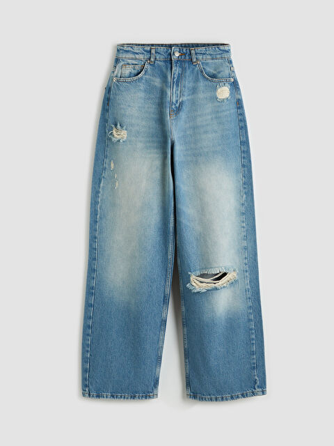 LCW Vision Wideleg Yırtık Detaylı Kadın Jean Pantolon - S6ON70Z8-507