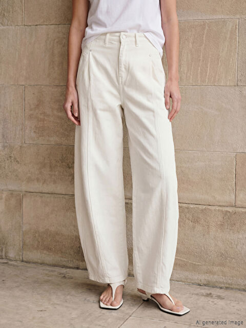 LC WAIKIKI Yüksek Bel Wideleg Kadın Jean Pantolon