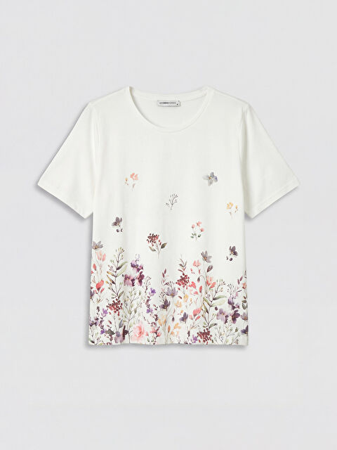 LCW Grace Bisiklet Yaka Çiçekli Bluz