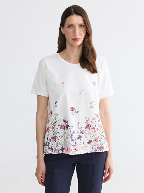 LCW Grace Bisiklet Yaka Çiçekli Bluz