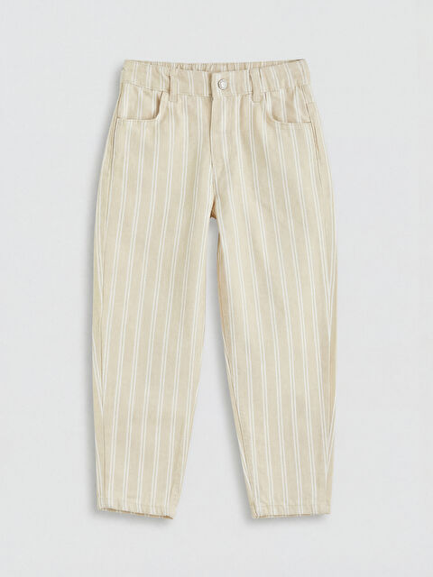 LCW Kids Baggy Fit Çizgili Erkek Çocuk Gabardin Pantolon - S6C904Z1-ELZ