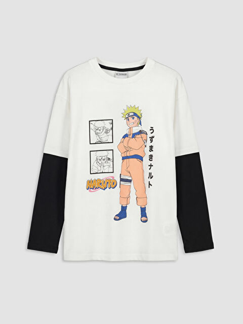 LCW Kids Bisiklet Yaka Naruto Baskılı Erkek Çocuk Tişört - S6E904Z4-R9J