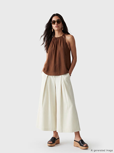 LCW Vision Regular Fit Kadın Pileli Pantolon Etek