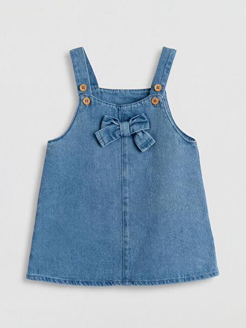 LCW baby Fiyonk Detaylı Kız Bebek Jean Elbise - S6F915Z1-DU2