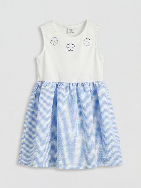 LCW Kids Bisiklet Yaka Kız Çocuk Elbise	 - S6C915Z1-LEN