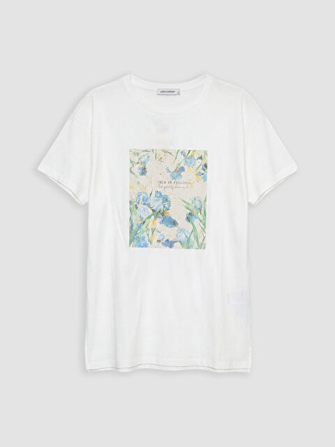 LCW EVERYDAY Bisiklet Yaka Baskılı Kadın Tişört