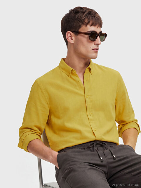 LCW Vision Regular Fit Erkek Dokulu Gömlek