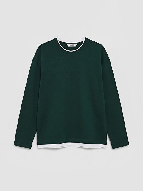 XSIDE Bisiklet Yaka Katman Görünümlü Erkek Sweatshirt - S6F939Z8-1SJ