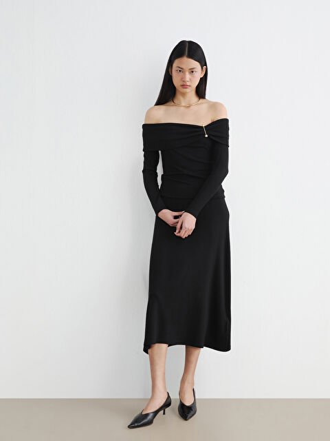 LCW Vision Beli Lastikli A Kesim Fitilli Etek - S6C940Z8-CVL