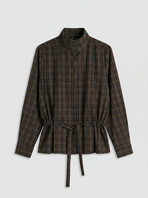 LCW Vision Hakim Yaka Ekose Oversize Kadın Gömlek - S6B943Z8-LLL