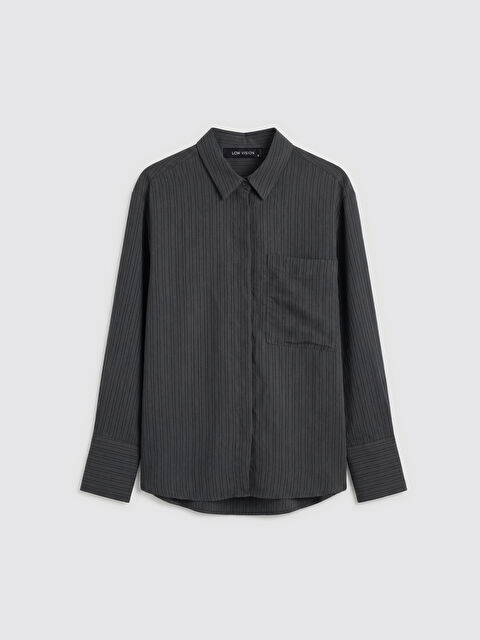 LCW Vision Çizgili Oversize Kadın Gömlek - S6A946Z8-LEG