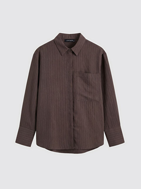 LCW Vision Çizgili Oversize Kadın Gömlek - S6A946Z8-LEW