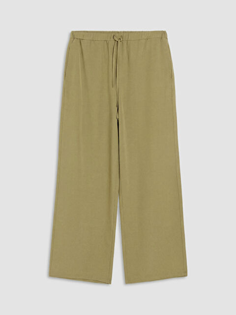 LCW Modest Beli Lastikli Keten Karışımlı Kadın Pantolon