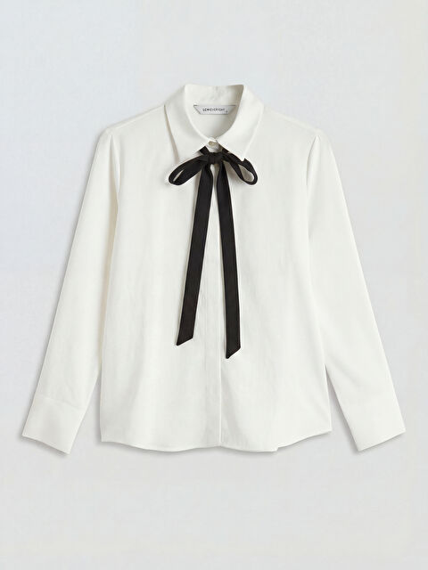 LCWAIKIKI Classic Fular Detaylı Kadın Gömlek - S6B958Z8-Q6K