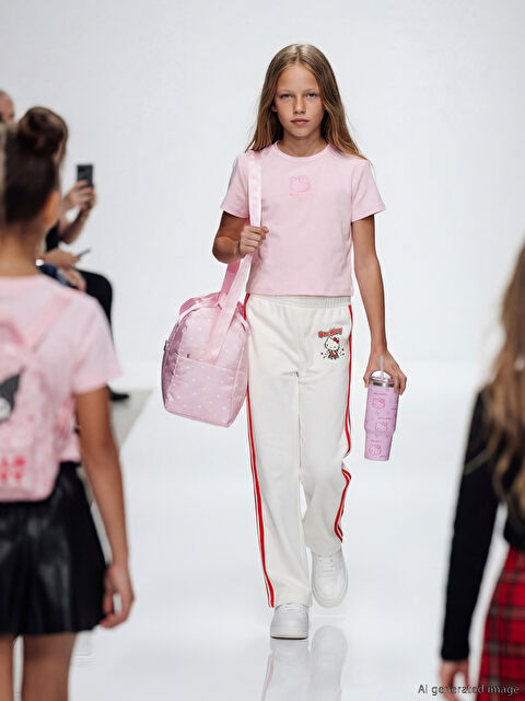 LCW Kids Hello Kitty Baskılı Kız Çocuk Soft Touch Eşofman Altı