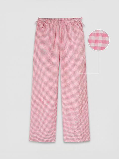 LCW Kids Loose Fit Ekose Kız Çocuk Pantolon