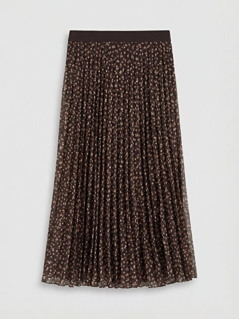 LCWAIKIKI Classic Beli Lastikli Çiçekli Pileli Etek - S6B972Z8-LQY