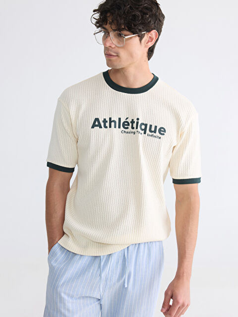 XSIDE Relaxed Fit Bisiklet Yaka Baskılı Erkek Tişört