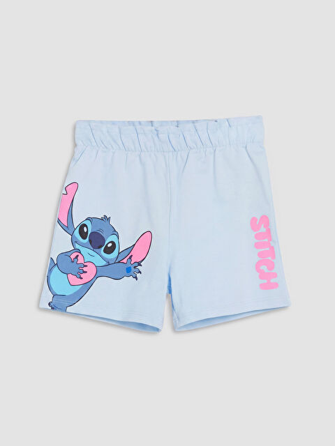 LCW Kids Lilo & Stitch Baskılı Kız Çocuk Şort