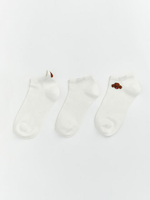 LCW DREAM Baskılı Kadın Patik Çorap 3'lü - S6C977Z8-FDU