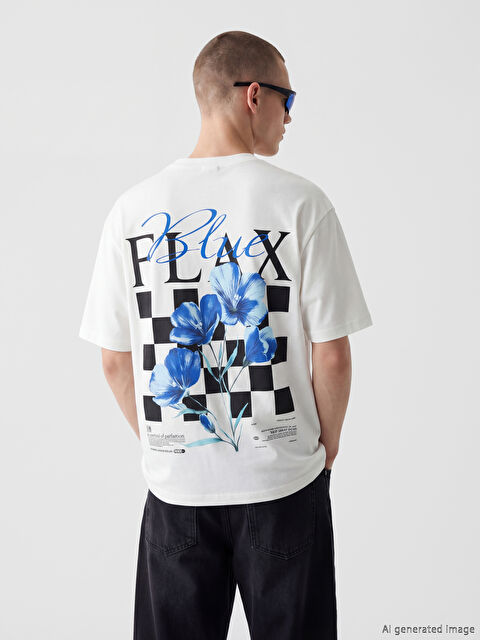 XSIDE Bisiklet Yaka Baskılı Penye Erkek Tişört