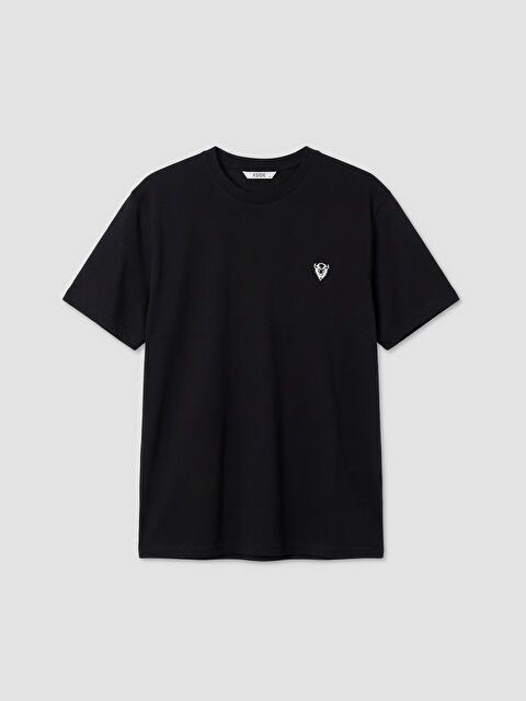 XSIDE Bisiklet Yaka Nakışlı Penye Erkek Tişört