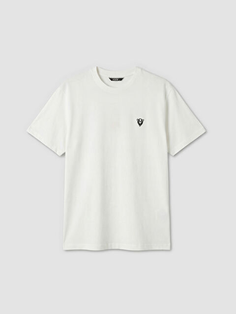 XSIDE Bisiklet Yaka Nakışlı Penye Erkek Tişört