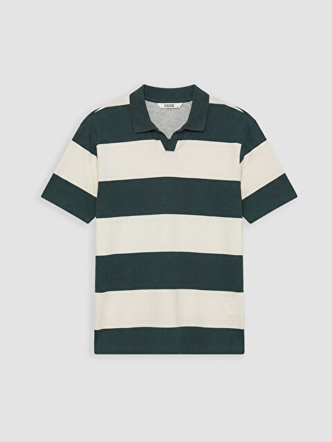 XSIDE Polo Yaka Çizgili Penye Erkek Tişört