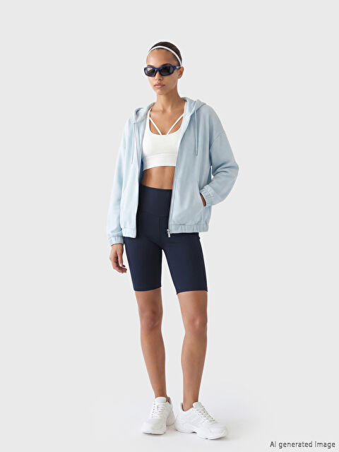 KOOR SPORT Beli Lastikli Kadın Spor Şort Tayt