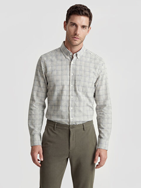 LCWAIKIKI Classic Regular Fit Ekose Erkek Gömlek - S6F984Z8-LME