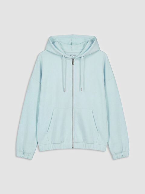 KOOR SPORT Kapüşonlu Oversize Kadın Fermuarlı Sweatshirt