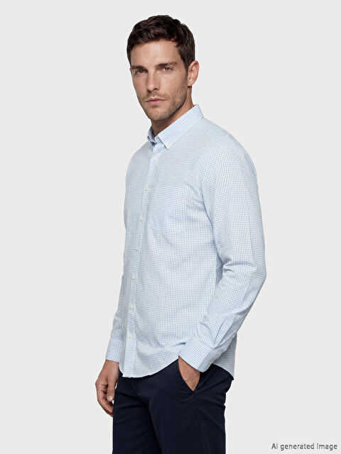 LCWAIKIKI Classic Regular Fit Kareli Desenli Erkek Gömlek - S6C989Z8-LLC