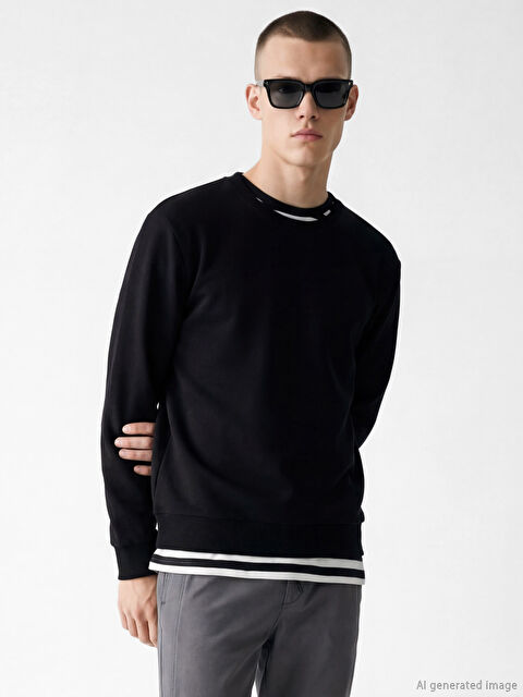 XSIDE Bisiklet Yaka Erkek Sweatshirt - S6E991Z8-CVL