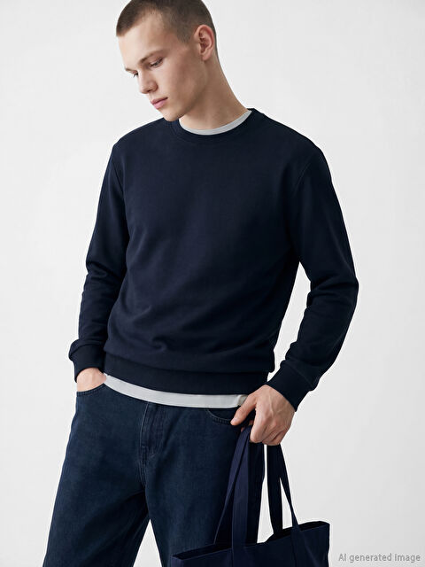 XSIDE Bisiklet Yaka Erkek Sweatshirt - S6E991Z8-J2Y