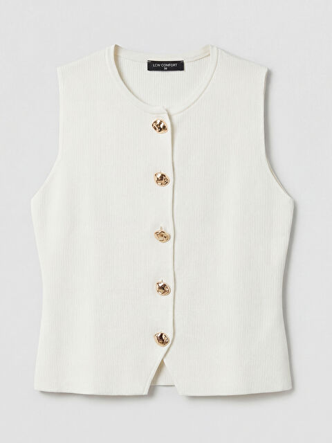 LCW Comfort Bisiklet Yaka Kadın Triko Yelek - S6F994Z8-V9H