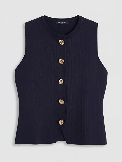 LCW Comfort Bisiklet Yaka Kadın Triko Yelek - S6F994Z8-YVH