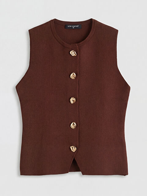 LCW Comfort Bisiklet Yaka Kadın Triko Yelek - S6F994Z8-ZUU