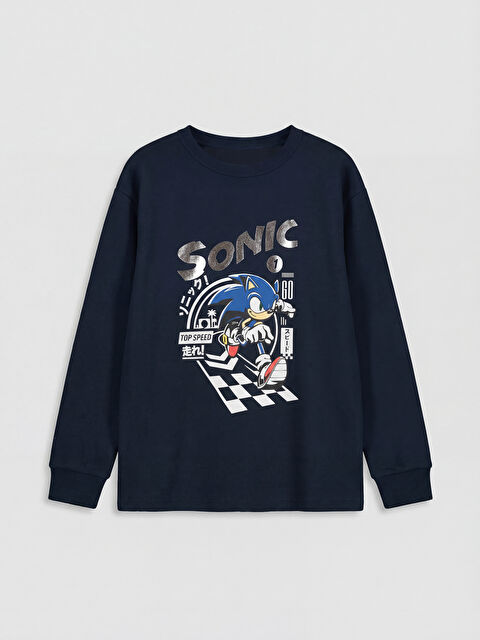 LCW Kids Bisiklet Yaka Sonic Baskılı Erkek Çocuk Tişört - S6F996Z4-DWP