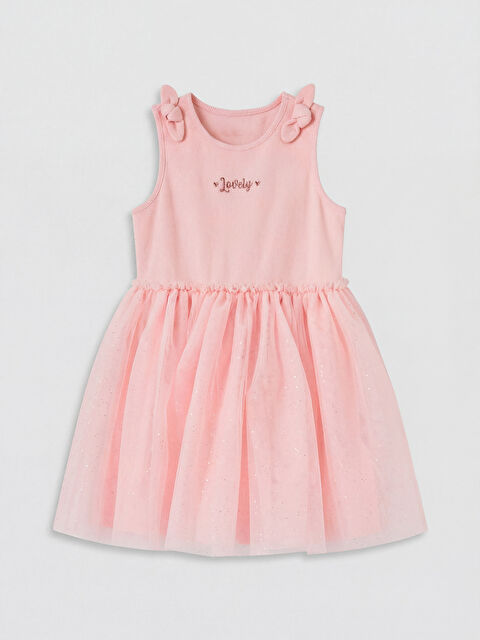 LCW Kids Fiyonk Detaylı Tül Etekli Kız Çocuk Elbise