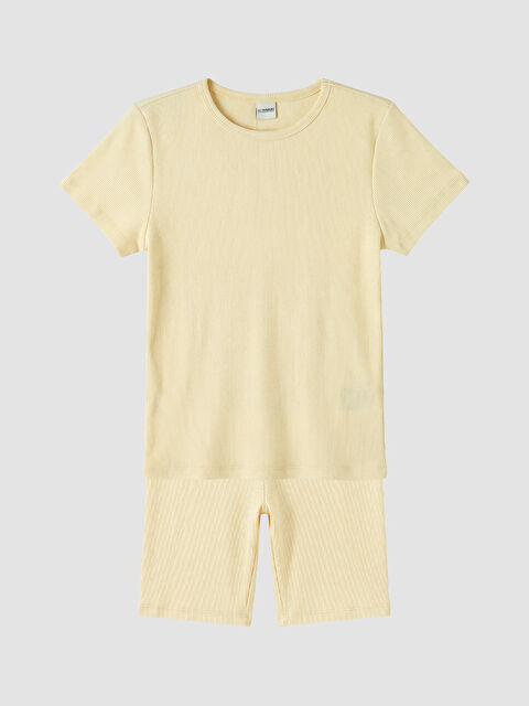 LCW Kids Kız Çocuk Kaşkorse Tişört ve Şort Takım