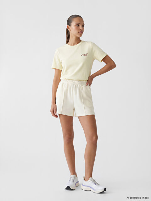 KOOR SPORT Beli Lastikli Soft Touch Kadın Spor Şort