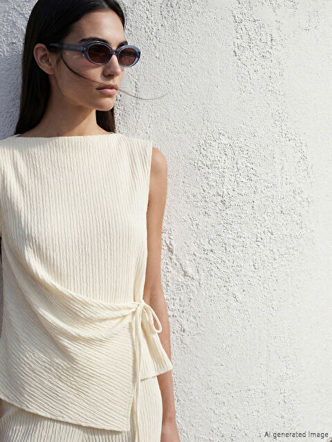 LCW Vision Kayık Yaka Dokulu Bluz